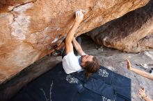 Bouldering in Hueco Tanks on 08/02/2019 with Blue Lizard Climbing and Yoga

Filename: SRM_20190802_1202030.jpg
Aperture: f/5.6
Shutter Speed: 1/200
Body: Canon EOS-1D Mark II
Lens: Canon EF 16-35mm f/2.8 L