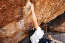 Bouldering in Hueco Tanks on 08/02/2019 with Blue Lizard Climbing and Yoga

Filename: SRM_20190802_1203170.jpg
Aperture: f/5.6
Shutter Speed: 1/250
Body: Canon EOS-1D Mark II
Lens: Canon EF 16-35mm f/2.8 L