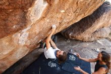 Bouldering in Hueco Tanks on 08/02/2019 with Blue Lizard Climbing and Yoga

Filename: SRM_20190802_1205230.jpg
Aperture: f/5.6
Shutter Speed: 1/200
Body: Canon EOS-1D Mark II
Lens: Canon EF 16-35mm f/2.8 L