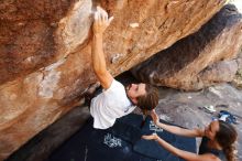 Bouldering in Hueco Tanks on 08/02/2019 with Blue Lizard Climbing and Yoga

Filename: SRM_20190802_1205240.jpg
Aperture: f/5.6
Shutter Speed: 1/250
Body: Canon EOS-1D Mark II
Lens: Canon EF 16-35mm f/2.8 L