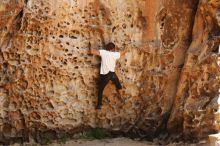 Bouldering in Hueco Tanks on 08/02/2019 with Blue Lizard Climbing and Yoga

Filename: SRM_20190802_1320200.jpg
Aperture: f/4.0
Shutter Speed: 1/250
Body: Canon EOS-1D Mark II
Lens: Canon EF 50mm f/1.8 II