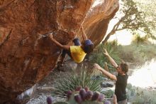 Bouldering in Hueco Tanks on 08/31/2019 with Blue Lizard Climbing and Yoga

Filename: SRM_20190831_1058330.jpg
Aperture: f/4.0
Shutter Speed: 1/200
Body: Canon EOS-1D Mark II
Lens: Canon EF 50mm f/1.8 II