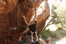 Bouldering in Hueco Tanks on 08/31/2019 with Blue Lizard Climbing and Yoga

Filename: SRM_20190831_1100590.jpg
Aperture: f/4.0
Shutter Speed: 1/250
Body: Canon EOS-1D Mark II
Lens: Canon EF 50mm f/1.8 II