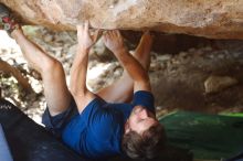 Bouldering in Hueco Tanks on 08/31/2019 with Blue Lizard Climbing and Yoga

Filename: SRM_20190831_1309030.jpg
Aperture: f/3.2
Shutter Speed: 1/200
Body: Canon EOS-1D Mark II
Lens: Canon EF 50mm f/1.8 II