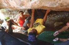 Bouldering in Hueco Tanks on 08/31/2019 with Blue Lizard Climbing and Yoga

Filename: SRM_20190831_1313091.jpg
Aperture: f/3.2
Shutter Speed: 1/160
Body: Canon EOS-1D Mark II
Lens: Canon EF 50mm f/1.8 II