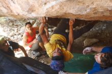 Bouldering in Hueco Tanks on 08/31/2019 with Blue Lizard Climbing and Yoga

Filename: SRM_20190831_1313120.jpg
Aperture: f/3.2
Shutter Speed: 1/160
Body: Canon EOS-1D Mark II
Lens: Canon EF 50mm f/1.8 II