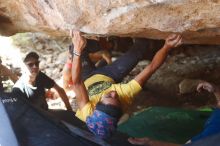 Bouldering in Hueco Tanks on 08/31/2019 with Blue Lizard Climbing and Yoga

Filename: SRM_20190831_1313180.jpg
Aperture: f/3.2
Shutter Speed: 1/200
Body: Canon EOS-1D Mark II
Lens: Canon EF 50mm f/1.8 II