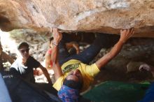 Bouldering in Hueco Tanks on 08/31/2019 with Blue Lizard Climbing and Yoga

Filename: SRM_20190831_1313190.jpg
Aperture: f/3.2
Shutter Speed: 1/200
Body: Canon EOS-1D Mark II
Lens: Canon EF 50mm f/1.8 II