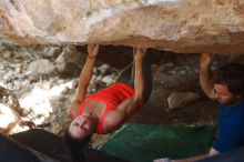 Bouldering in Hueco Tanks on 08/31/2019 with Blue Lizard Climbing and Yoga

Filename: SRM_20190831_1317011.jpg
Aperture: f/2.8
Shutter Speed: 1/320
Body: Canon EOS-1D Mark II
Lens: Canon EF 50mm f/1.8 II