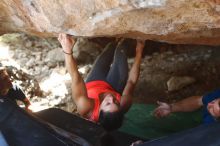 Bouldering in Hueco Tanks on 08/31/2019 with Blue Lizard Climbing and Yoga

Filename: SRM_20190831_1317150.jpg
Aperture: f/2.8
Shutter Speed: 1/320
Body: Canon EOS-1D Mark II
Lens: Canon EF 50mm f/1.8 II