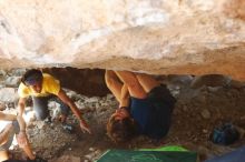 Bouldering in Hueco Tanks on 08/31/2019 with Blue Lizard Climbing and Yoga

Filename: SRM_20190831_1320530.jpg
Aperture: f/2.8
Shutter Speed: 1/250
Body: Canon EOS-1D Mark II
Lens: Canon EF 50mm f/1.8 II