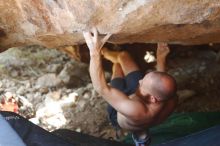 Bouldering in Hueco Tanks on 08/31/2019 with Blue Lizard Climbing and Yoga

Filename: SRM_20190831_1328060.jpg
Aperture: f/2.8
Shutter Speed: 1/500
Body: Canon EOS-1D Mark II
Lens: Canon EF 50mm f/1.8 II