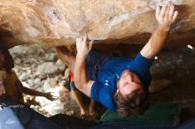 Bouldering in Hueco Tanks on 08/31/2019 with Blue Lizard Climbing and Yoga

Filename: SRM_20190831_1341441.jpg
Aperture: f/2.8
Shutter Speed: 1/500
Body: Canon EOS-1D Mark II
Lens: Canon EF 50mm f/1.8 II