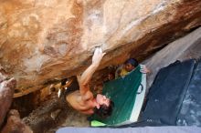 Bouldering in Hueco Tanks on 08/31/2019 with Blue Lizard Climbing and Yoga

Filename: SRM_20190831_1404340.jpg
Aperture: f/4.0
Shutter Speed: 1/160
Body: Canon EOS-1D Mark II
Lens: Canon EF 16-35mm f/2.8 L