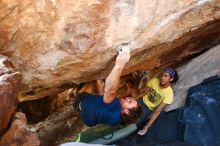 Bouldering in Hueco Tanks on 08/31/2019 with Blue Lizard Climbing and Yoga

Filename: SRM_20190831_1407111.jpg
Aperture: f/4.0
Shutter Speed: 1/125
Body: Canon EOS-1D Mark II
Lens: Canon EF 16-35mm f/2.8 L