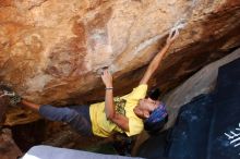 Bouldering in Hueco Tanks on 08/31/2019 with Blue Lizard Climbing and Yoga

Filename: SRM_20190831_1407580.jpg
Aperture: f/4.0
Shutter Speed: 1/200
Body: Canon EOS-1D Mark II
Lens: Canon EF 16-35mm f/2.8 L