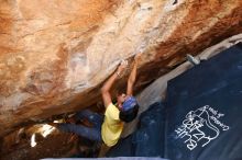 Bouldering in Hueco Tanks on 08/31/2019 with Blue Lizard Climbing and Yoga

Filename: SRM_20190831_1408100.jpg
Aperture: f/4.0
Shutter Speed: 1/200
Body: Canon EOS-1D Mark II
Lens: Canon EF 16-35mm f/2.8 L