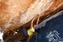 Bouldering in Hueco Tanks on 08/31/2019 with Blue Lizard Climbing and Yoga

Filename: SRM_20190831_1422550.jpg
Aperture: f/4.0
Shutter Speed: 1/250
Body: Canon EOS-1D Mark II
Lens: Canon EF 16-35mm f/2.8 L