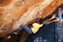 Bouldering in Hueco Tanks on 08/31/2019 with Blue Lizard Climbing and Yoga

Filename: SRM_20190831_1438360.jpg
Aperture: f/4.0
Shutter Speed: 1/320
Body: Canon EOS-1D Mark II
Lens: Canon EF 16-35mm f/2.8 L