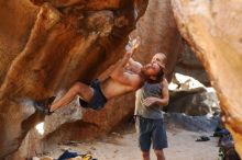 Bouldering in Hueco Tanks on 08/31/2019 with Blue Lizard Climbing and Yoga

Filename: SRM_20190831_1636400.jpg
Aperture: f/2.8
Shutter Speed: 1/200
Body: Canon EOS-1D Mark II
Lens: Canon EF 50mm f/1.8 II
