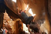 Bouldering in Hueco Tanks on 08/31/2019 with Blue Lizard Climbing and Yoga

Filename: SRM_20190831_1638520.jpg
Aperture: f/4.0
Shutter Speed: 1/200
Body: Canon EOS-1D Mark II
Lens: Canon EF 50mm f/1.8 II