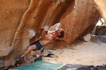 Bouldering in Hueco Tanks on 08/31/2019 with Blue Lizard Climbing and Yoga

Filename: SRM_20190831_1701111.jpg
Aperture: f/2.8
Shutter Speed: 1/200
Body: Canon EOS-1D Mark II
Lens: Canon EF 50mm f/1.8 II