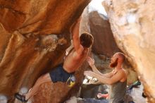 Bouldering in Hueco Tanks on 08/31/2019 with Blue Lizard Climbing and Yoga

Filename: SRM_20190831_1701330.jpg
Aperture: f/2.8
Shutter Speed: 1/200
Body: Canon EOS-1D Mark II
Lens: Canon EF 50mm f/1.8 II