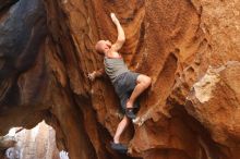 Bouldering in Hueco Tanks on 08/31/2019 with Blue Lizard Climbing and Yoga

Filename: SRM_20190831_1742280.jpg
Aperture: f/3.2
Shutter Speed: 1/250
Body: Canon EOS-1D Mark II
Lens: Canon EF 50mm f/1.8 II