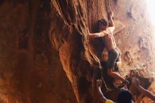 Bouldering in Hueco Tanks on 08/31/2019 with Blue Lizard Climbing and Yoga

Filename: SRM_20190831_1749040.jpg
Aperture: f/2.8
Shutter Speed: 1/200
Body: Canon EOS-1D Mark II
Lens: Canon EF 50mm f/1.8 II