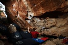 Bouldering in Hueco Tanks on 10/28/2019 with Blue Lizard Climbing and Yoga

Filename: SRM_20191028_1037330.jpg
Aperture: f/8.0
Shutter Speed: 1/250
Body: Canon EOS-1D Mark II
Lens: Canon EF 16-35mm f/2.8 L