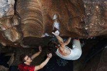 Bouldering in Hueco Tanks on 10/28/2019 with Blue Lizard Climbing and Yoga

Filename: SRM_20191028_1304140.jpg
Aperture: f/3.2
Shutter Speed: 1/250
Body: Canon EOS-1D Mark II
Lens: Canon EF 50mm f/1.8 II