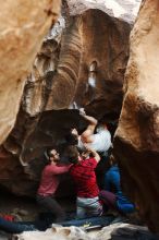 Bouldering in Hueco Tanks on 10/28/2019 with Blue Lizard Climbing and Yoga

Filename: SRM_20191028_1311080.jpg
Aperture: f/3.2
Shutter Speed: 1/250
Body: Canon EOS-1D Mark II
Lens: Canon EF 50mm f/1.8 II