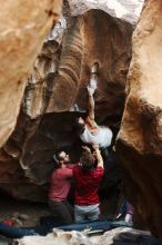 Bouldering in Hueco Tanks on 10/28/2019 with Blue Lizard Climbing and Yoga

Filename: SRM_20191028_1311091.jpg
Aperture: f/3.2
Shutter Speed: 1/250
Body: Canon EOS-1D Mark II
Lens: Canon EF 50mm f/1.8 II