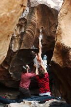 Bouldering in Hueco Tanks on 10/28/2019 with Blue Lizard Climbing and Yoga

Filename: SRM_20191028_1311210.jpg
Aperture: f/3.2
Shutter Speed: 1/250
Body: Canon EOS-1D Mark II
Lens: Canon EF 50mm f/1.8 II