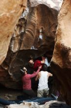 Bouldering in Hueco Tanks on 10/28/2019 with Blue Lizard Climbing and Yoga

Filename: SRM_20191028_1313220.jpg
Aperture: f/3.2
Shutter Speed: 1/250
Body: Canon EOS-1D Mark II
Lens: Canon EF 50mm f/1.8 II