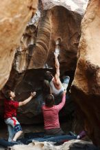 Bouldering in Hueco Tanks on 10/28/2019 with Blue Lizard Climbing and Yoga

Filename: SRM_20191028_1315190.jpg
Aperture: f/3.2
Shutter Speed: 1/250
Body: Canon EOS-1D Mark II
Lens: Canon EF 50mm f/1.8 II