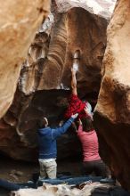 Bouldering in Hueco Tanks on 10/28/2019 with Blue Lizard Climbing and Yoga

Filename: SRM_20191028_1344000.jpg
Aperture: f/3.2
Shutter Speed: 1/250
Body: Canon EOS-1D Mark II
Lens: Canon EF 50mm f/1.8 II