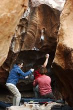 Bouldering in Hueco Tanks on 10/28/2019 with Blue Lizard Climbing and Yoga

Filename: SRM_20191028_1344090.jpg
Aperture: f/3.2
Shutter Speed: 1/250
Body: Canon EOS-1D Mark II
Lens: Canon EF 50mm f/1.8 II