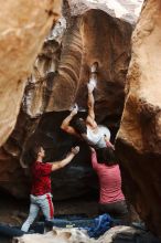 Bouldering in Hueco Tanks on 10/28/2019 with Blue Lizard Climbing and Yoga

Filename: SRM_20191028_1346230.jpg
Aperture: f/3.2
Shutter Speed: 1/250
Body: Canon EOS-1D Mark II
Lens: Canon EF 50mm f/1.8 II