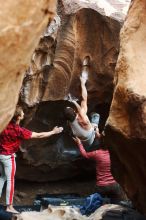 Bouldering in Hueco Tanks on 10/28/2019 with Blue Lizard Climbing and Yoga

Filename: SRM_20191028_1346360.jpg
Aperture: f/3.2
Shutter Speed: 1/250
Body: Canon EOS-1D Mark II
Lens: Canon EF 50mm f/1.8 II