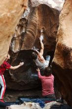 Bouldering in Hueco Tanks on 10/28/2019 with Blue Lizard Climbing and Yoga

Filename: SRM_20191028_1353150.jpg
Aperture: f/3.2
Shutter Speed: 1/250
Body: Canon EOS-1D Mark II
Lens: Canon EF 50mm f/1.8 II