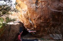 Bouldering in Hueco Tanks on 10/28/2019 with Blue Lizard Climbing and Yoga

Filename: SRM_20191028_1453050.jpg
Aperture: f/4.5
Shutter Speed: 1/250
Body: Canon EOS-1D Mark II
Lens: Canon EF 16-35mm f/2.8 L