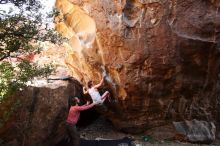 Bouldering in Hueco Tanks on 10/28/2019 with Blue Lizard Climbing and Yoga

Filename: SRM_20191028_1453260.jpg
Aperture: f/4.5
Shutter Speed: 1/250
Body: Canon EOS-1D Mark II
Lens: Canon EF 16-35mm f/2.8 L