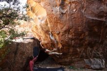 Bouldering in Hueco Tanks on 10/28/2019 with Blue Lizard Climbing and Yoga

Filename: SRM_20191028_1456040.jpg
Aperture: f/4.5
Shutter Speed: 1/250
Body: Canon EOS-1D Mark II
Lens: Canon EF 16-35mm f/2.8 L