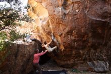 Bouldering in Hueco Tanks on 10/28/2019 with Blue Lizard Climbing and Yoga

Filename: SRM_20191028_1456170.jpg
Aperture: f/4.5
Shutter Speed: 1/250
Body: Canon EOS-1D Mark II
Lens: Canon EF 16-35mm f/2.8 L