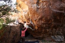 Bouldering in Hueco Tanks on 10/28/2019 with Blue Lizard Climbing and Yoga

Filename: SRM_20191028_1456210.jpg
Aperture: f/4.5
Shutter Speed: 1/250
Body: Canon EOS-1D Mark II
Lens: Canon EF 16-35mm f/2.8 L