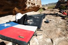 Bouldering in Hueco Tanks on 10/26/2019 with Blue Lizard Climbing and Yoga

Filename: SRM_20191026_1025130.jpg
Aperture: f/5.6
Shutter Speed: 1/640
Body: Canon EOS-1D Mark II
Lens: Canon EF 16-35mm f/2.8 L