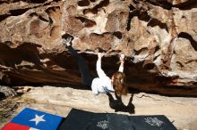 Bouldering in Hueco Tanks on 10/26/2019 with Blue Lizard Climbing and Yoga

Filename: SRM_20191026_1028070.jpg
Aperture: f/5.6
Shutter Speed: 1/1250
Body: Canon EOS-1D Mark II
Lens: Canon EF 16-35mm f/2.8 L