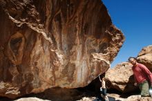 Bouldering in Hueco Tanks on 10/26/2019 with Blue Lizard Climbing and Yoga

Filename: SRM_20191026_1253590.jpg
Aperture: f/8.0
Shutter Speed: 1/250
Body: Canon EOS-1D Mark II
Lens: Canon EF 16-35mm f/2.8 L