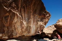 Bouldering in Hueco Tanks on 10/26/2019 with Blue Lizard Climbing and Yoga

Filename: SRM_20191026_1257430.jpg
Aperture: f/8.0
Shutter Speed: 1/250
Body: Canon EOS-1D Mark II
Lens: Canon EF 16-35mm f/2.8 L